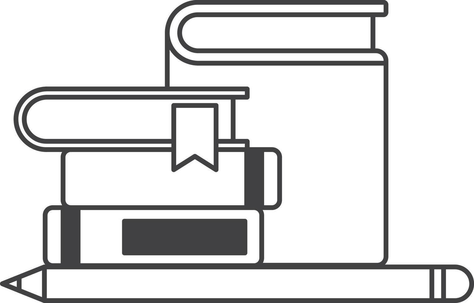 pile de livres sur l'illustration de l'étagère dans un style minimal vecteur