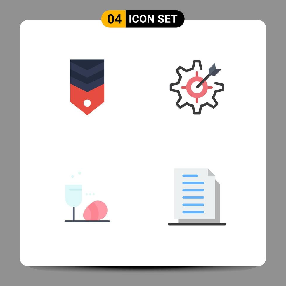ensemble de 4 symboles d'icônes d'interface utilisateur modernes signes pour les rayures cibles de badge focus oeuf éléments de conception vectoriels modifiables vecteur