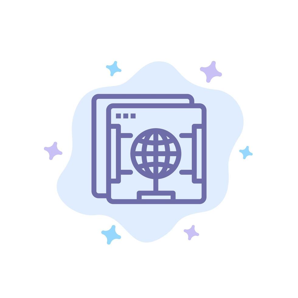 brower internet web globe icône bleue sur fond de nuage abstrait vecteur