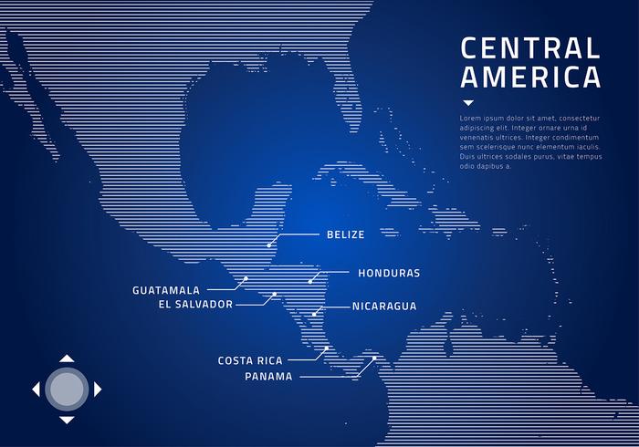 Amérique centrale Map Technology Free Vector