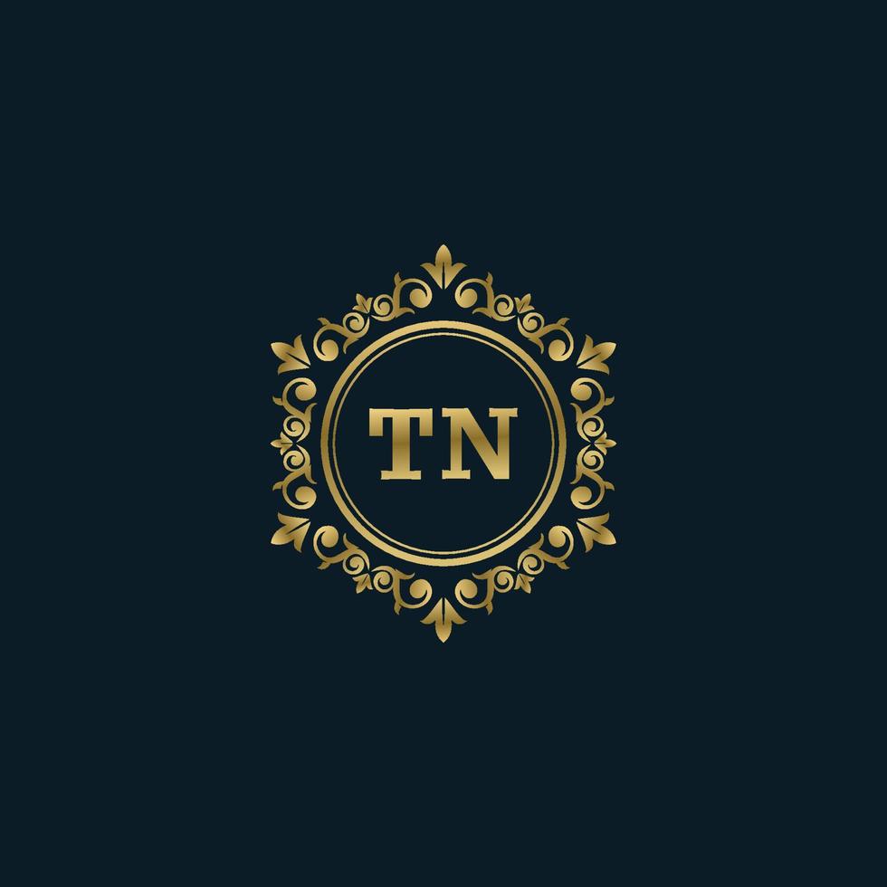logo lettre tn avec modèle or de luxe. modèle vectoriel de logo d'élégance.