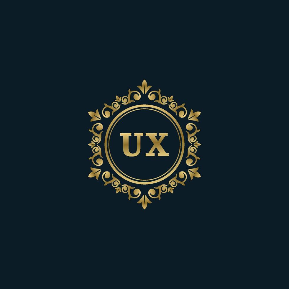 logo lettre ux avec modèle or de luxe. modèle vectoriel de logo d'élégance.