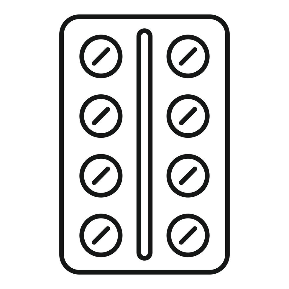 vecteur de contour d'icône de blister de pilule. médecin famille