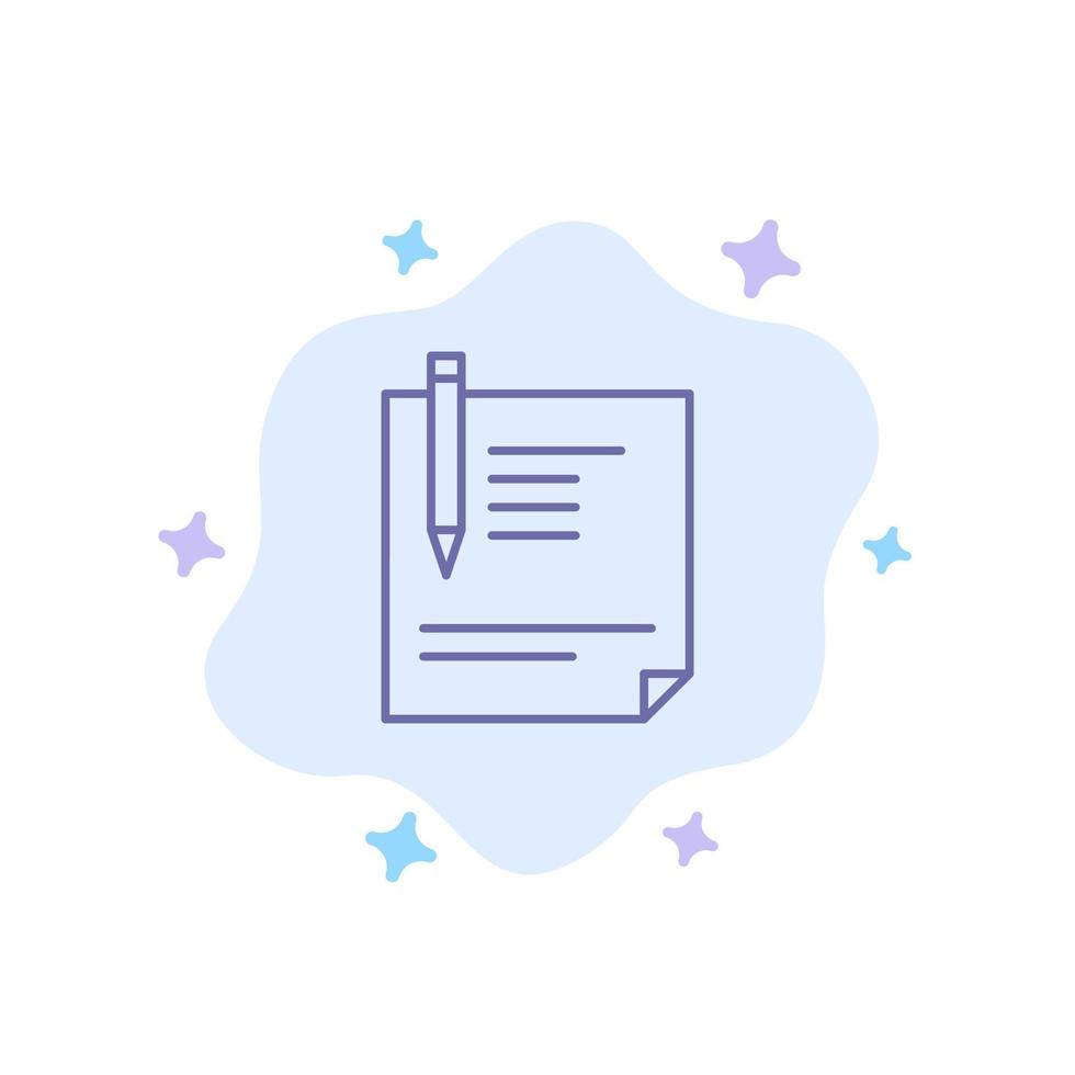 contrat document fichier page papier signe signature icône bleue sur fond de nuage abstrait vecteur