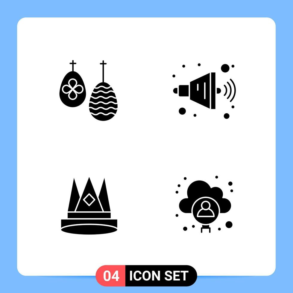4 symboles de glyphe de pack d'icônes noires solides pour les applications mobiles isolés sur fond blanc. 4 icônes définies. vecteur