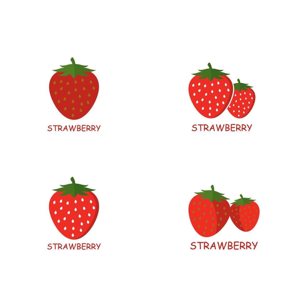 fraise logo modèle vecteur icône illustration
