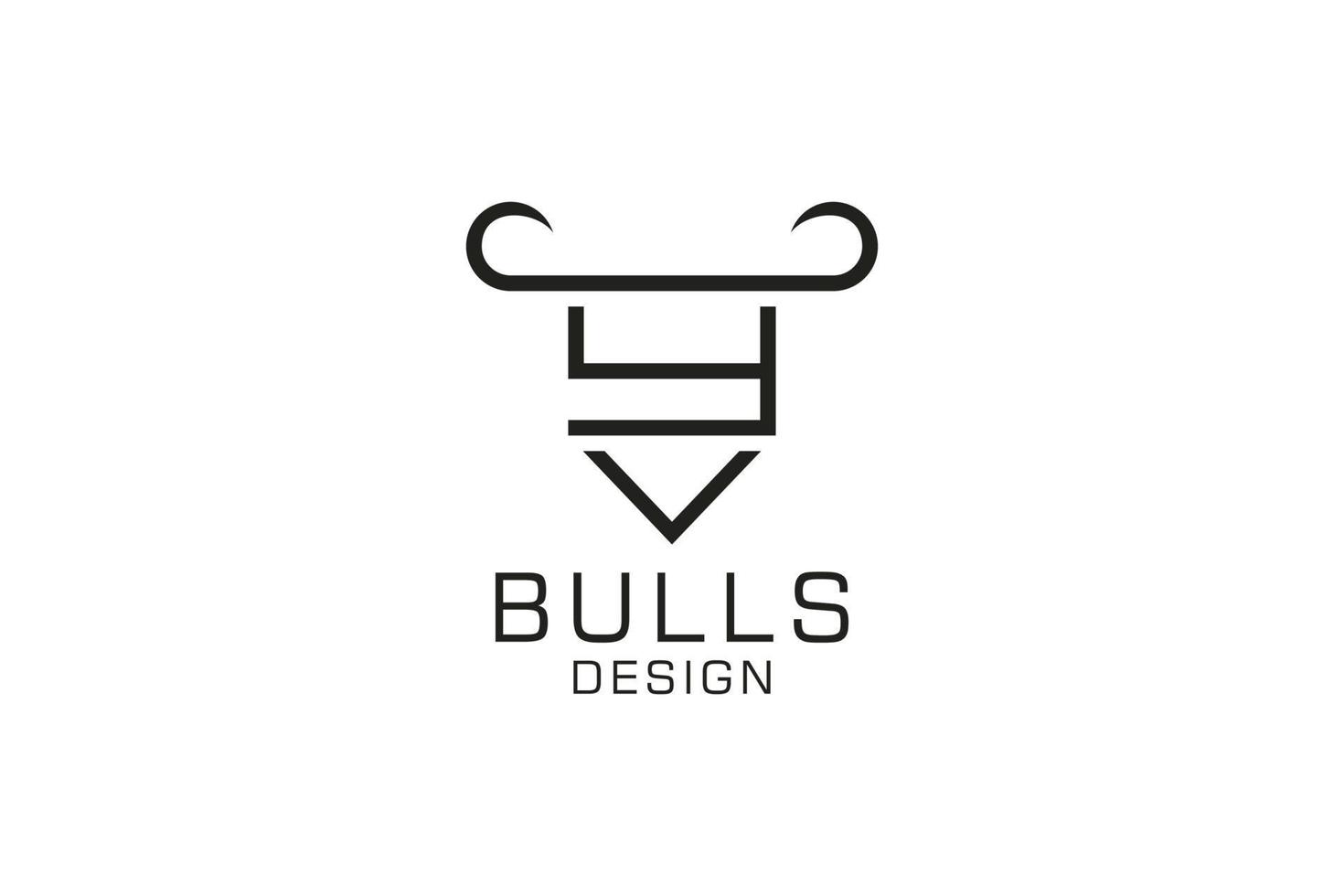 logo lettre y, logo taureau, logo tête de taureau, élément de modèle de conception de logo monogramme vecteur