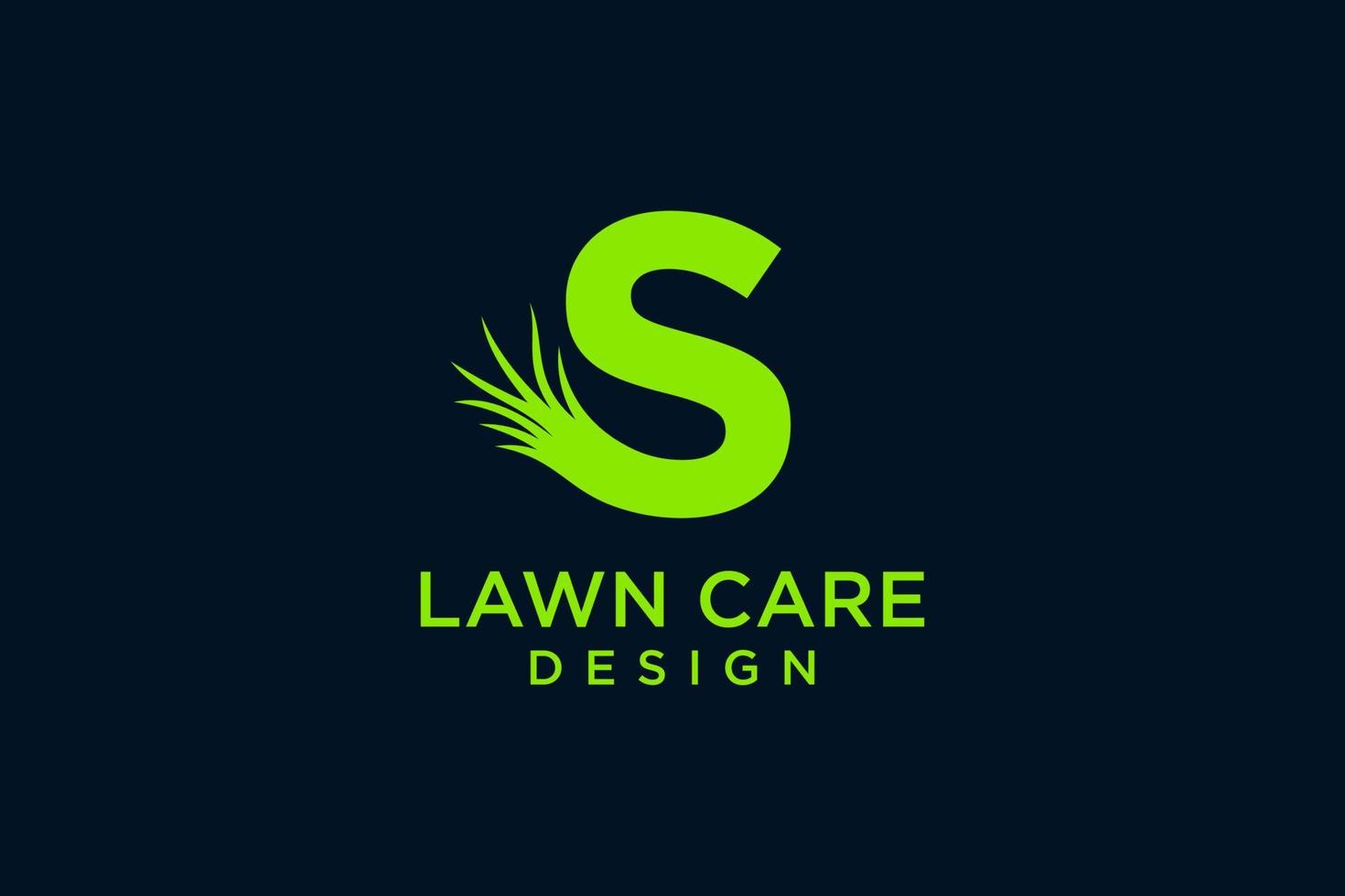 lettre s avec herbe logo modèle vecteur icône illustration design