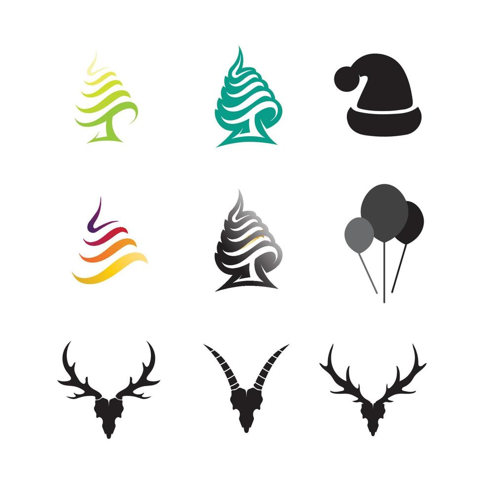 symbole de vacances de noël et nouvel an et vecteur de conception de logo