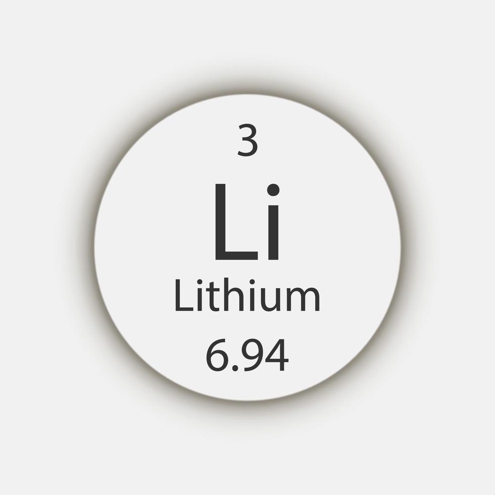 symbole du lithium. élément chimique du tableau périodique. illustration vectorielle. vecteur