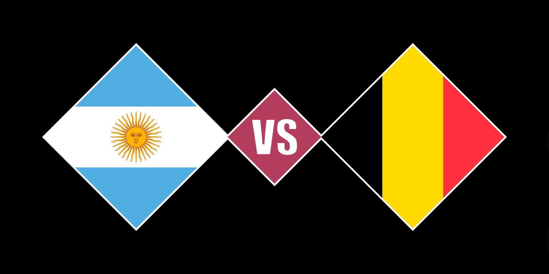 concept de drapeau argentine vs belgique. illustration vectorielle. vecteur