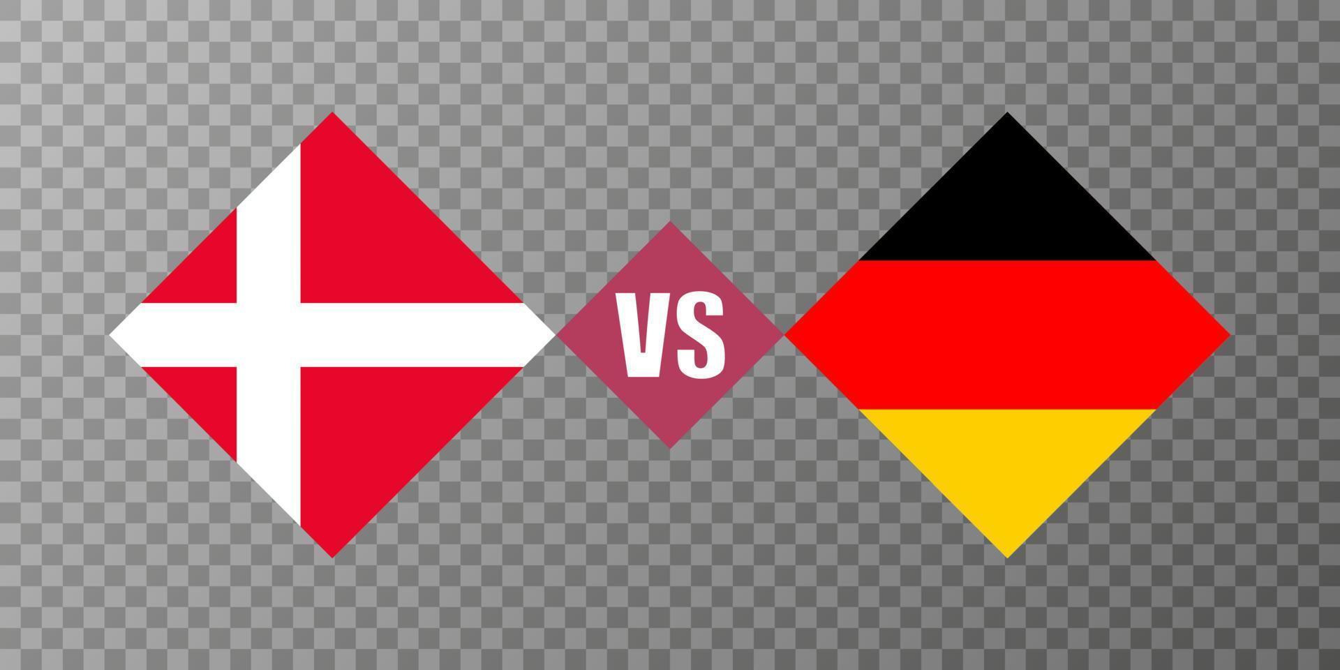 concept de drapeau danemark vs allemagne. illustration vectorielle. vecteur