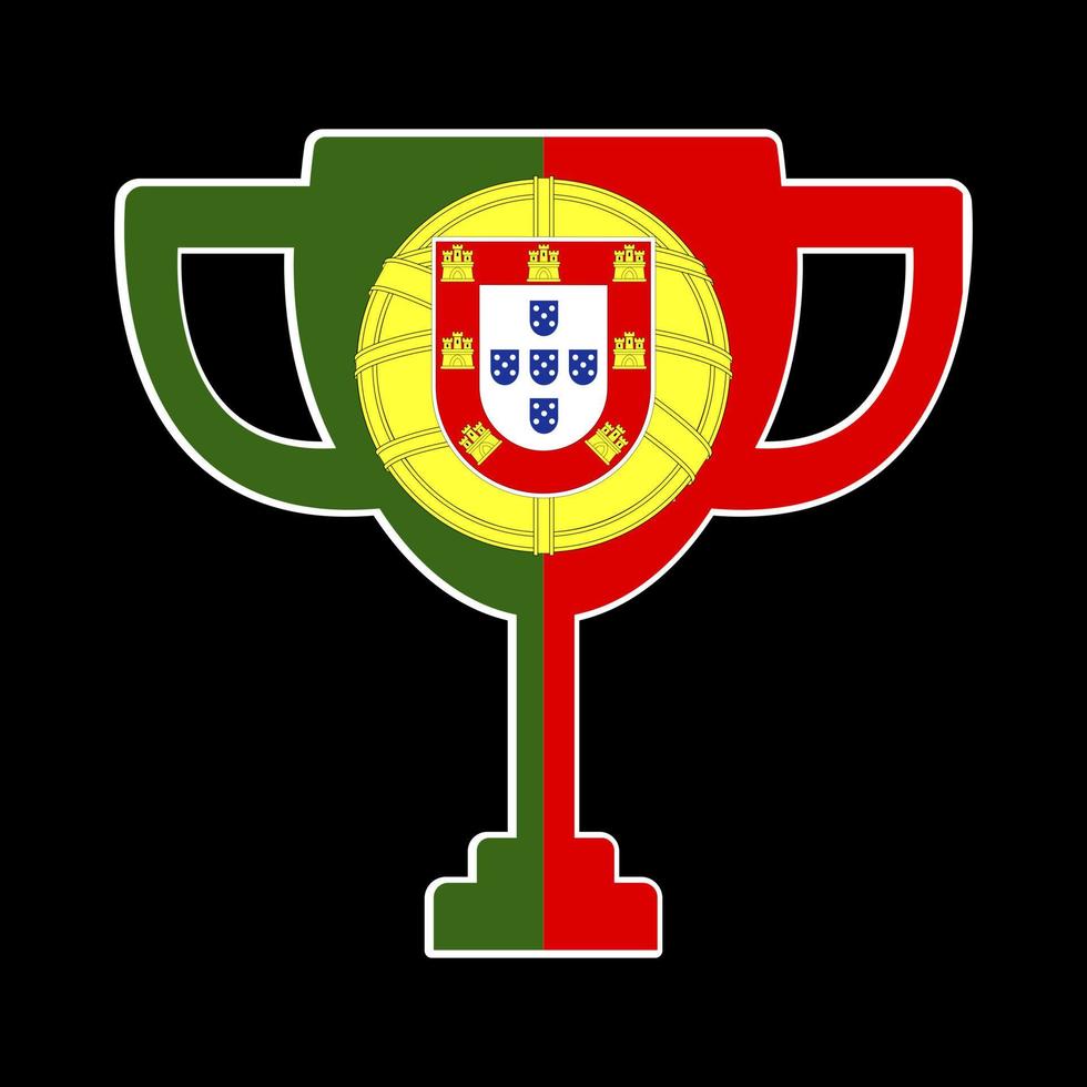 coupe du vainqueur du concours aux couleurs du portugal. illustration vectorielle. vecteur