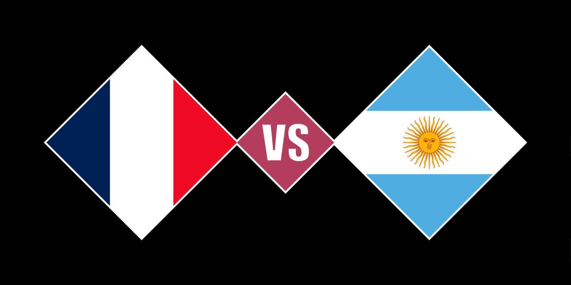 concept de drapeau france vs argentine. illustration vectorielle. vecteur