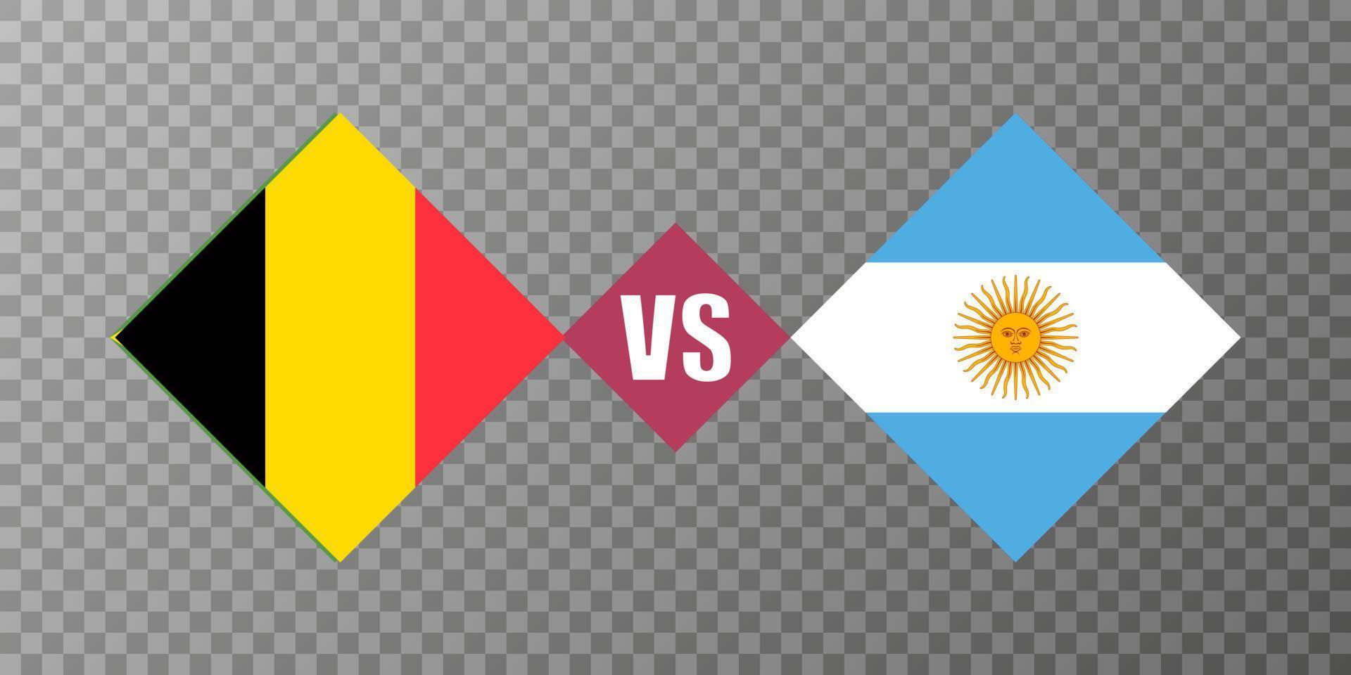 concept de drapeau belgique contre argentine. illustration vectorielle. vecteur
