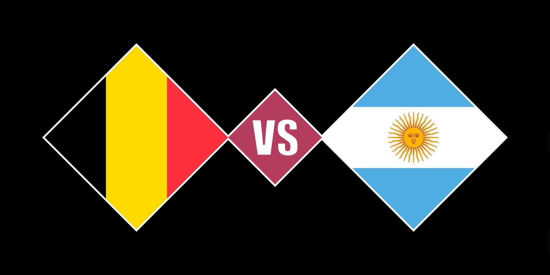 concept de drapeau belgique contre argentine. illustration vectorielle. vecteur