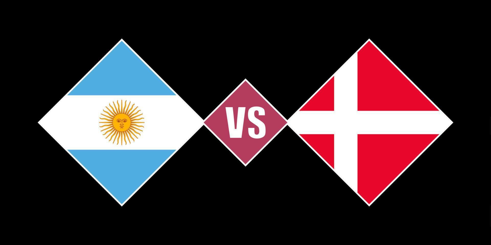 concept de drapeau argentine vs danemark. illustration vectorielle. vecteur