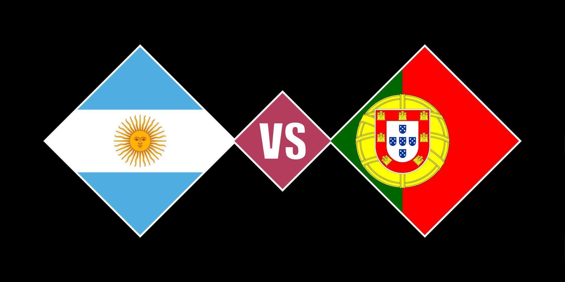 concept de drapeau argentine vs portugal. illustration vectorielle. vecteur