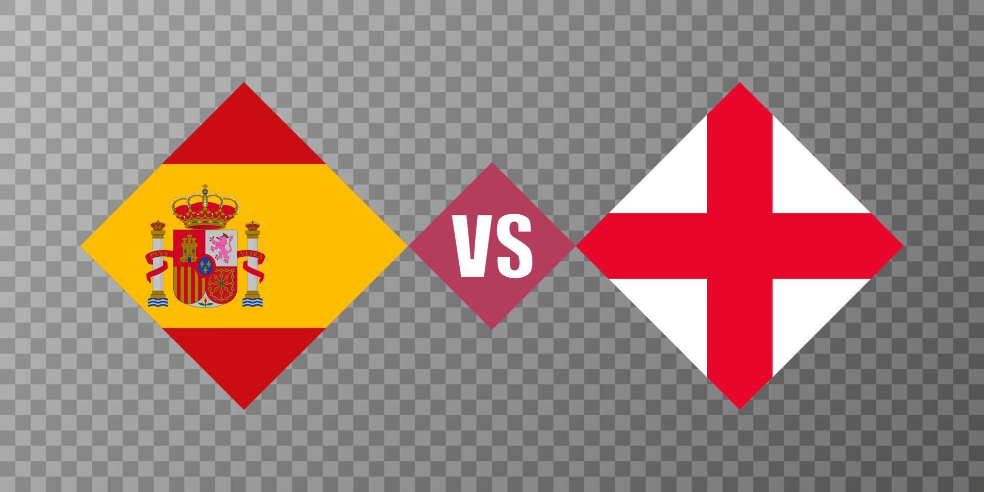 concept de drapeau espagne vs angleterre. illustration vectorielle. vecteur