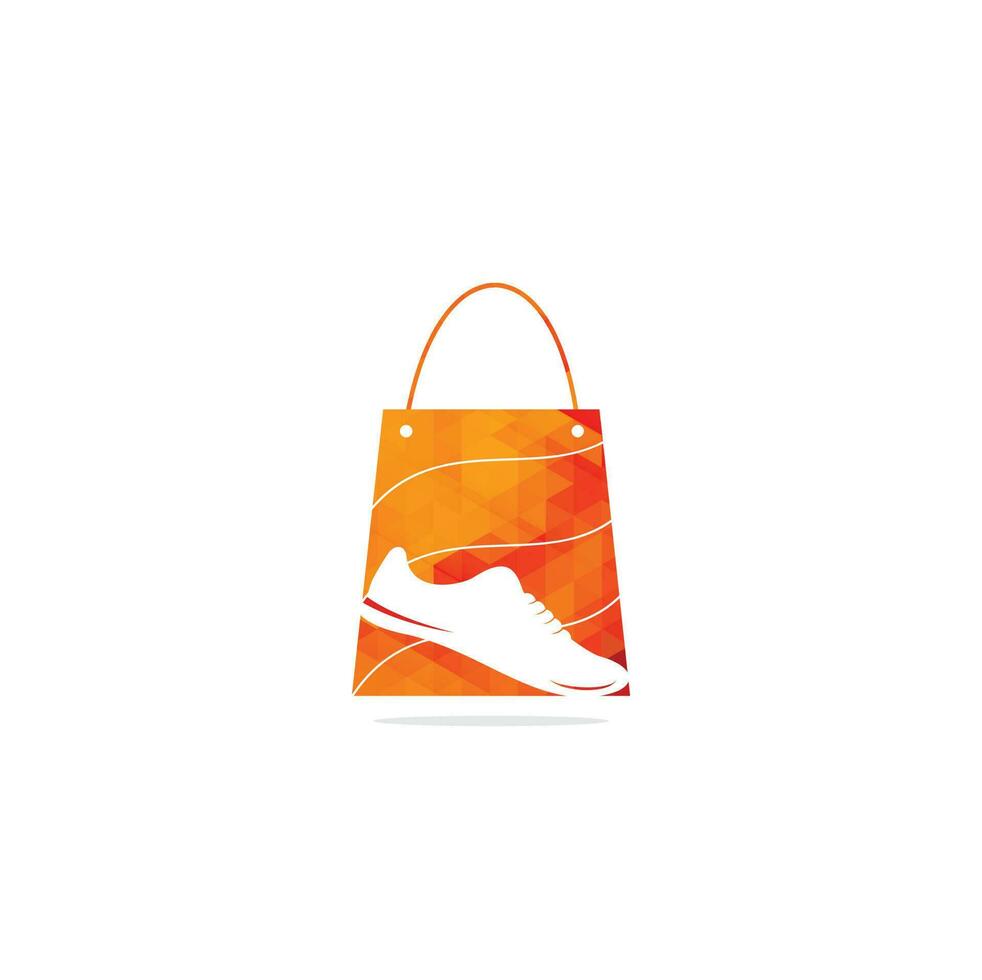 création de logo vectoriel de sac à provisions de chaussures. logo de sac à provisions