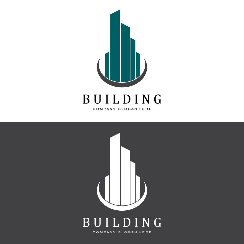 logo de construction, vecteur d'architecte résidentiel, conception adaptée à la construction de bâtiments, appartement, logement