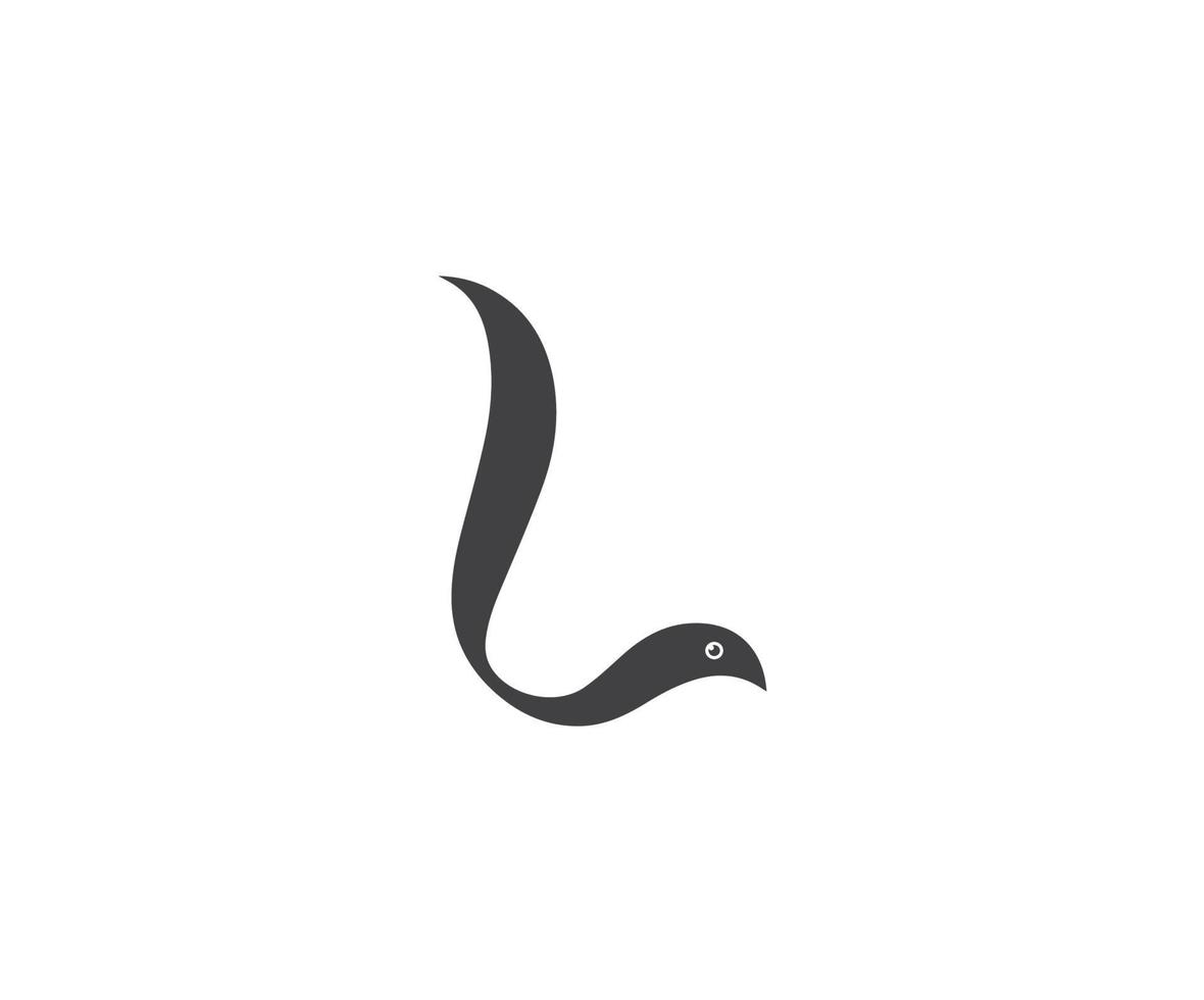 représentation de la lettre l avec des plis de serpent. illustration l icône de la lettre. L lettre logo modèle vecteur icône design. logo initial l.