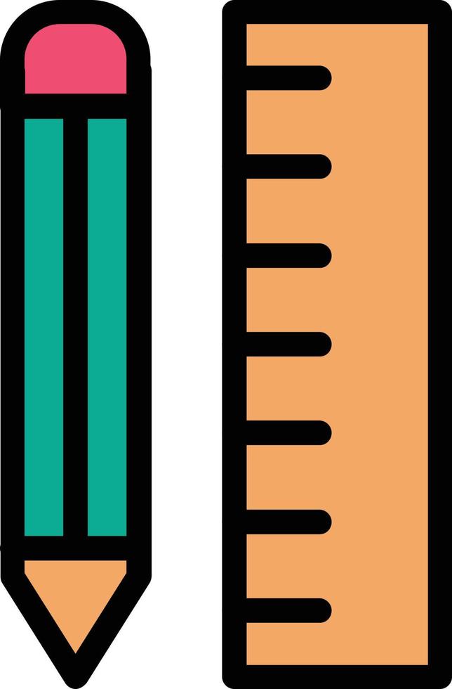 conception d'icône de vecteur de règle de crayon