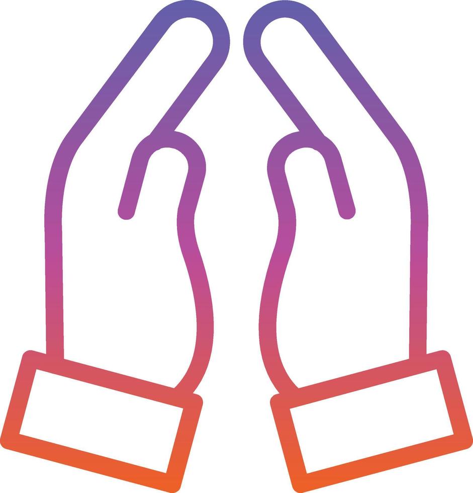 conception d'icône vectorielle mains en prière vecteur