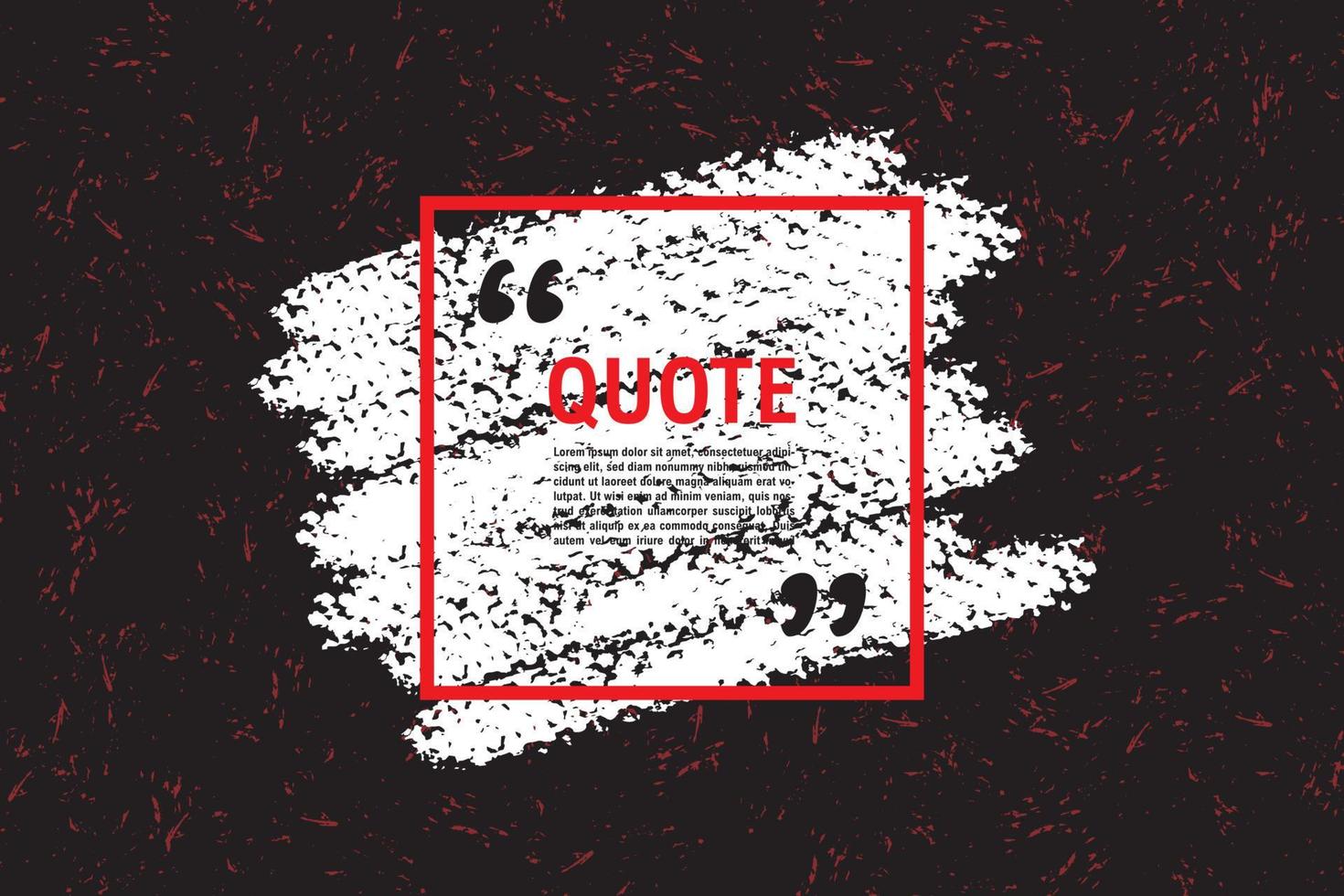 cadre de citation de communication moderne sur fond noir avec coup de pinceau blanc abstrait vecteur