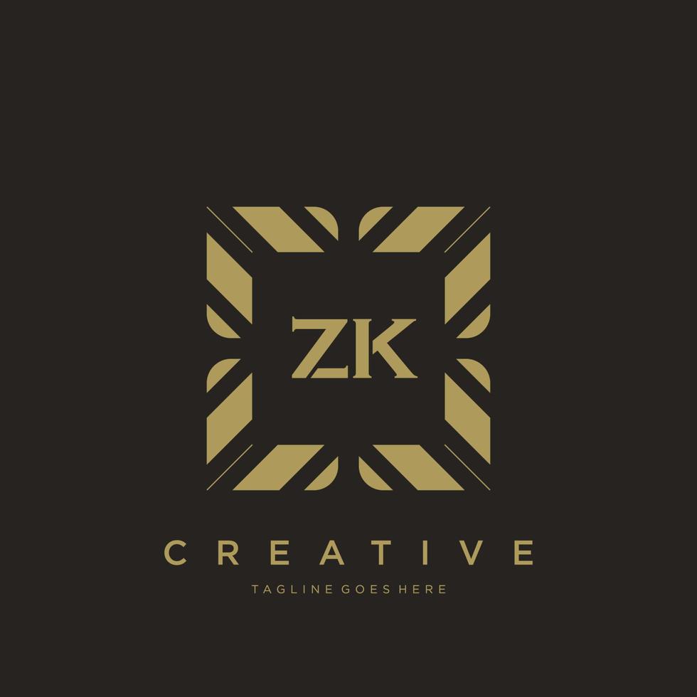zk lettre initiale luxe ornement monogramme logo modèle vecteur