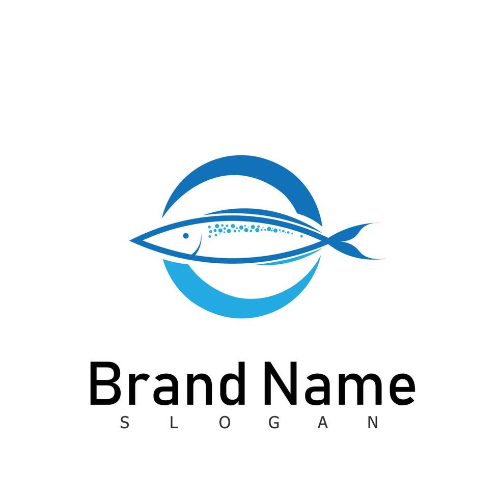 poisson logo design emblème animal vecteur