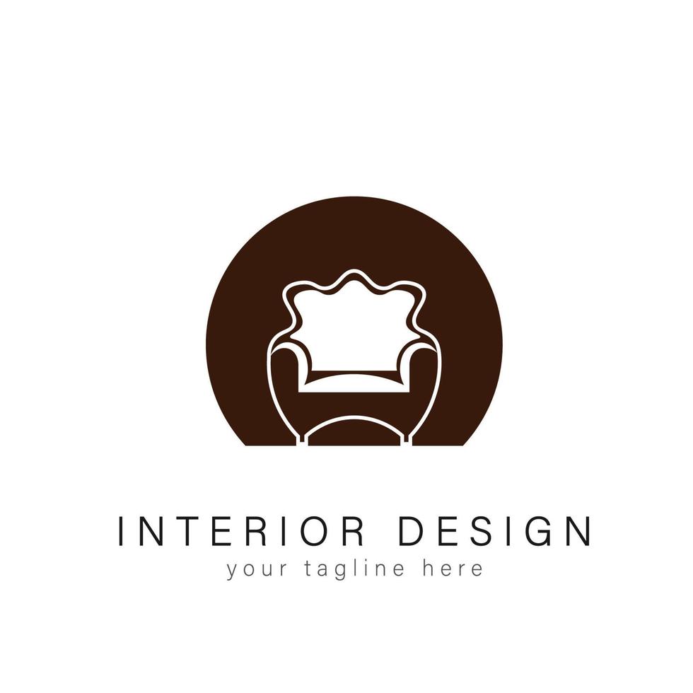 meubles logo design d'intérieur résumé vecteur