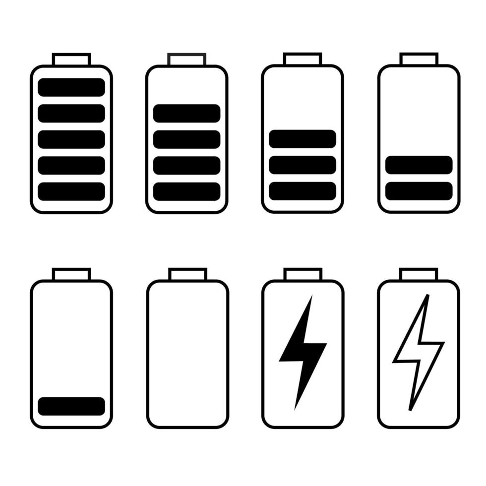 conception de vecteur d'icône d'indicateur de batterie