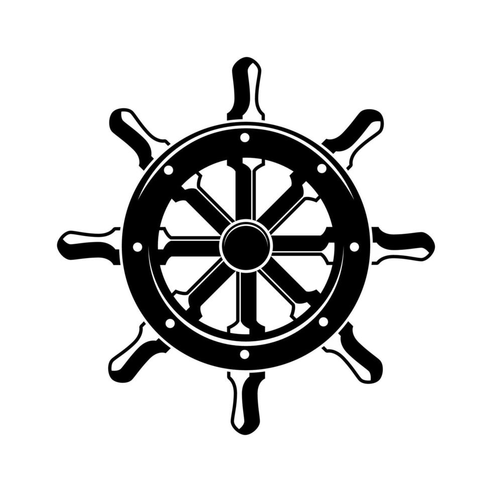 illustration vectorielle du logo du gouvernail du navire vecteur