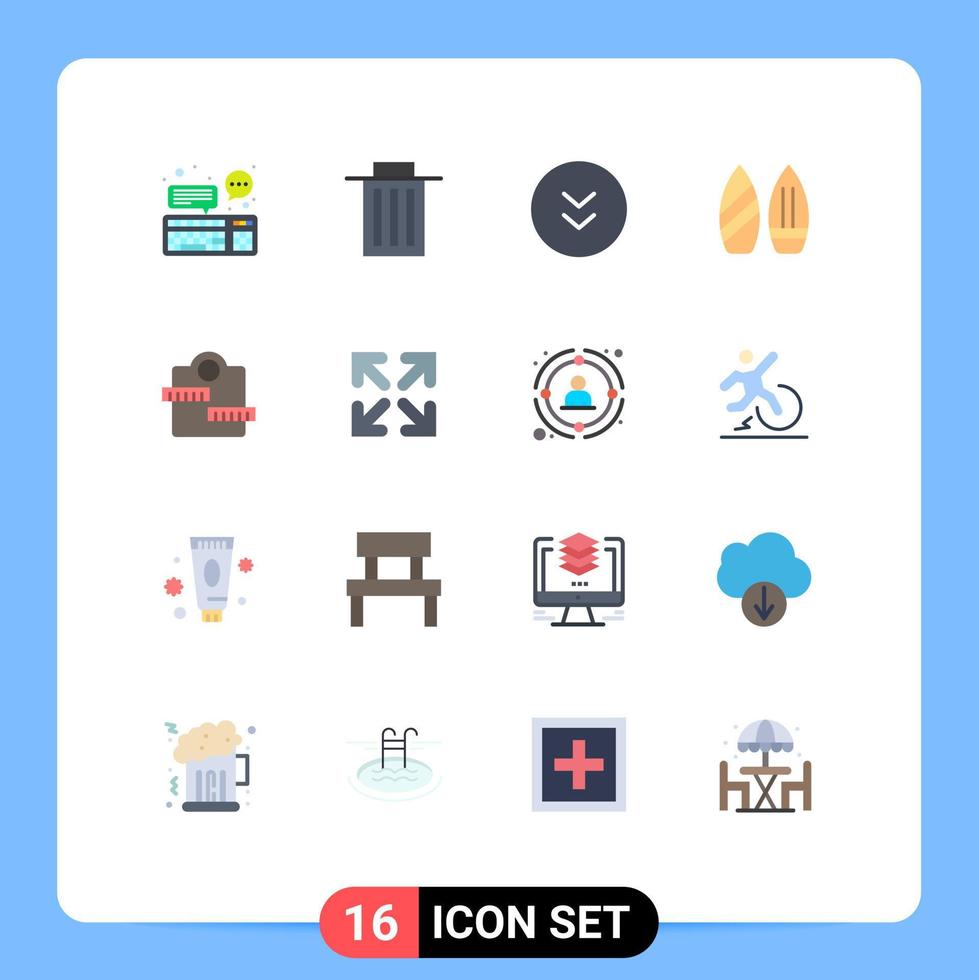 pack d'icônes vectorielles stock de 16 signes et symboles de ligne pour l'utilisateur sportif de poids snowboard télécharger pack modifiable d'éléments de conception de vecteur créatif