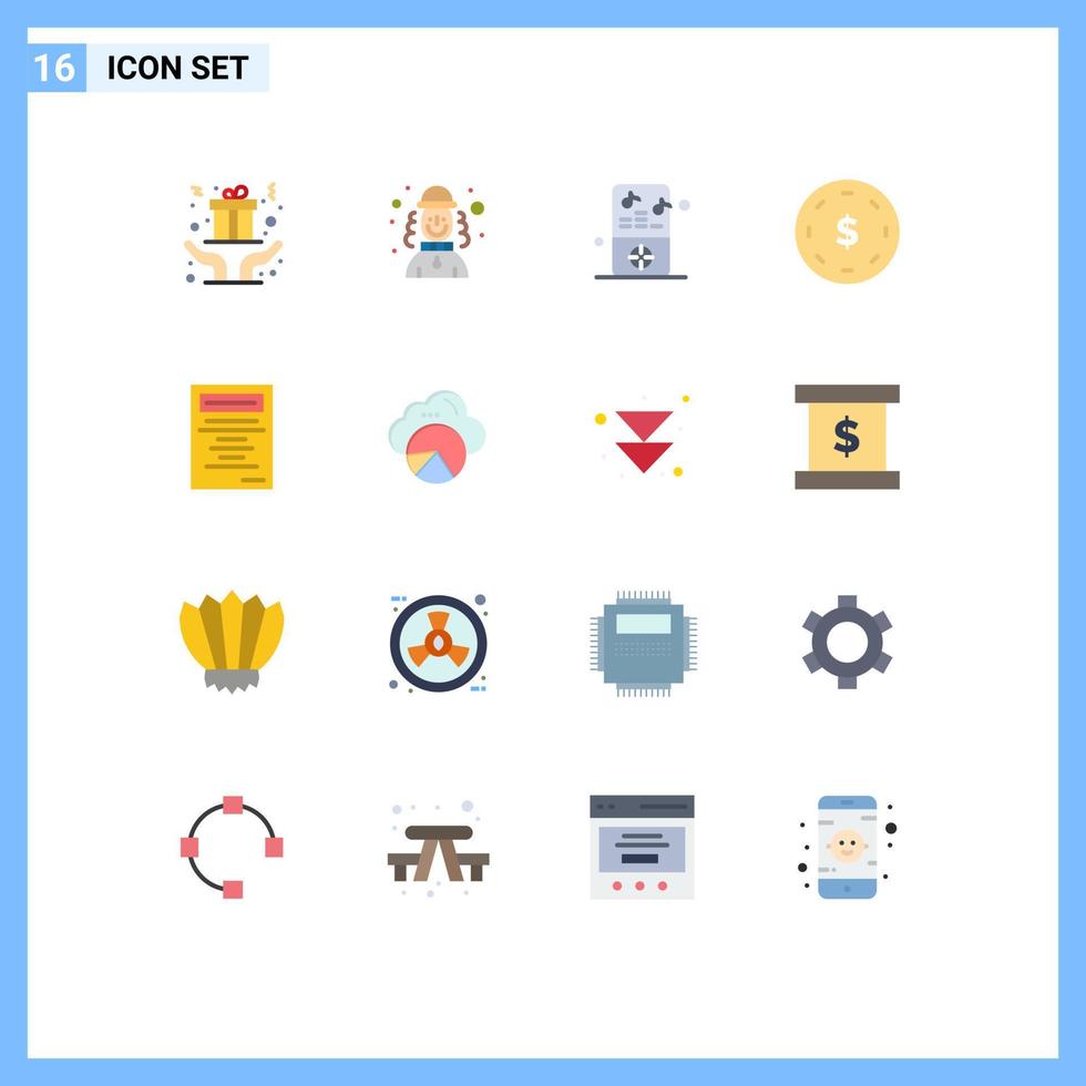 interface utilisateur pack de 16 couleurs plates de base de l'éducation yen ipod marketing business pack modifiable d'éléments de conception de vecteur créatif