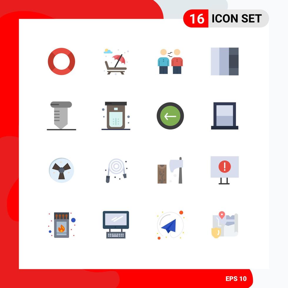 16 signes universels de couleur plate symboles de grille poignée de main romance deal business pack modifiable d'éléments de conception de vecteur créatif