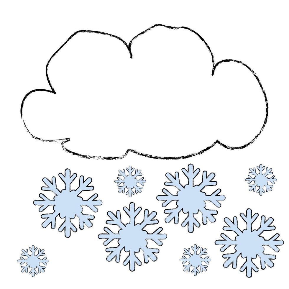 mignon nuage et snowlake vector illustration