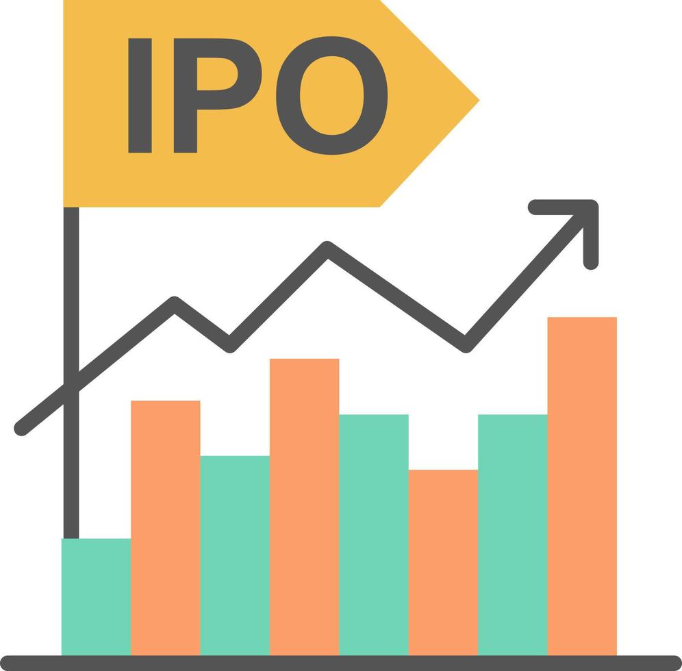 offre moderne initiale d'entreprise ipo modèle de bannière d'icône de vecteur d'icône de couleur plate publique