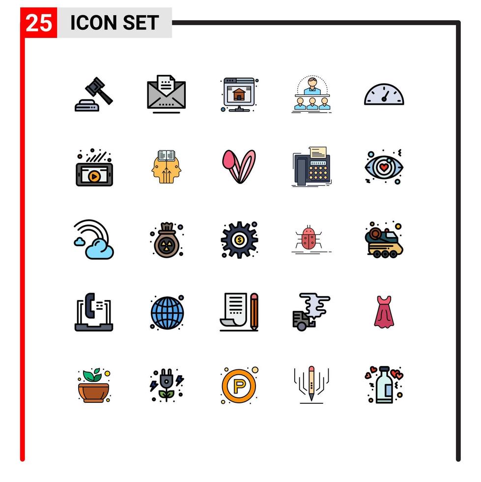 25 icônes créatives signes et symboles modernes de jauge mentor base de données instructeur entraîneur éléments de conception vectoriels modifiables vecteur