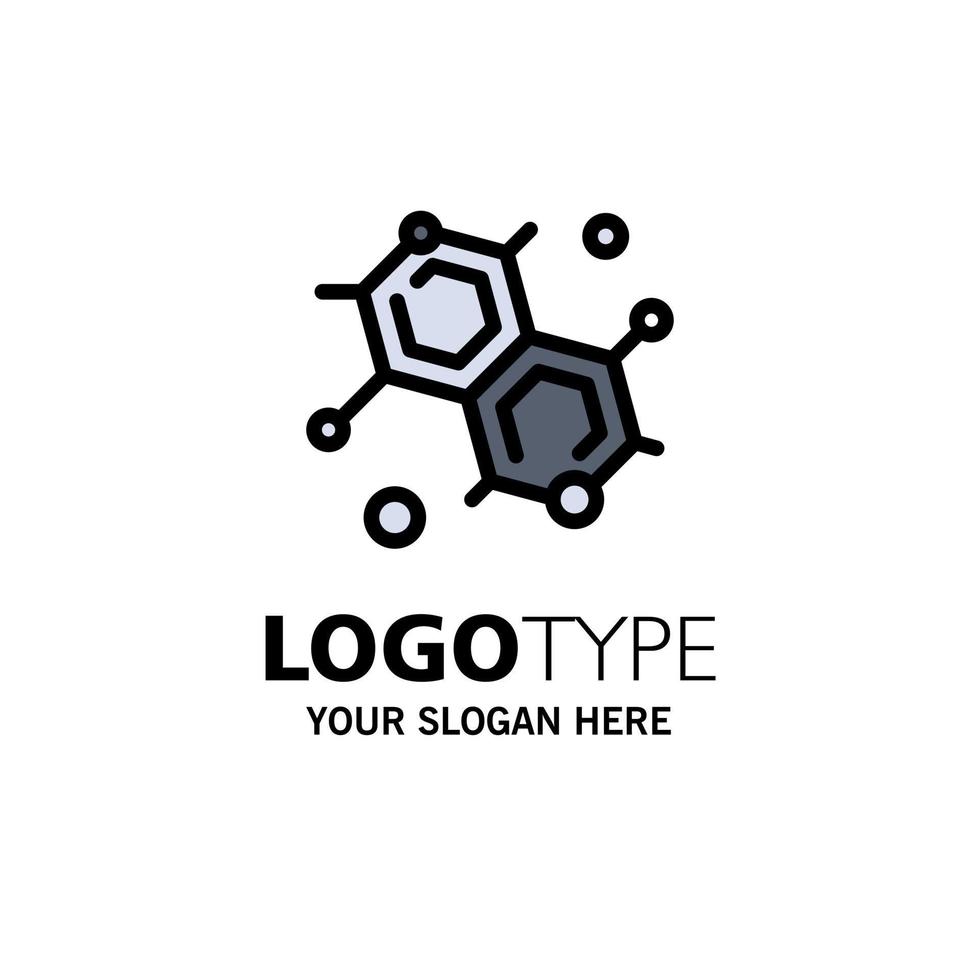modèle de logo d'entreprise de science moléculaire chimiste couleur plate vecteur