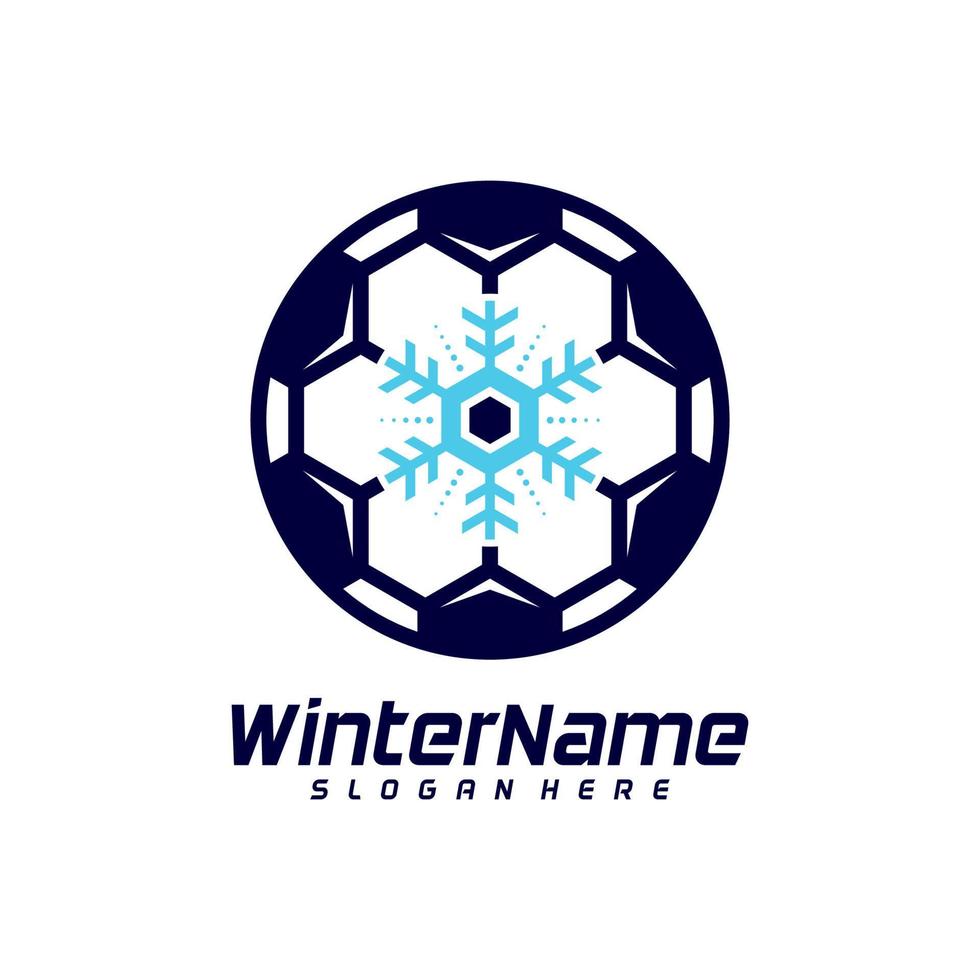 modèle de logo de football d'hiver, vecteur de conception de logo d'hiver de football