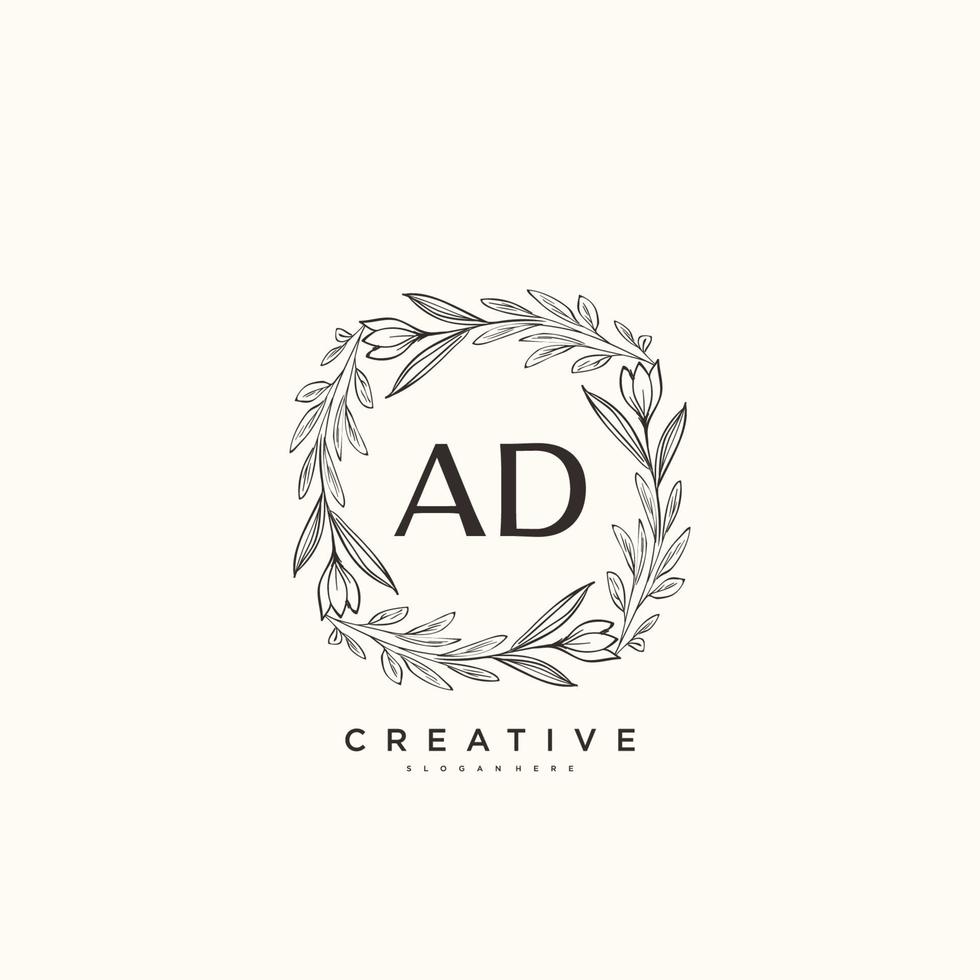 art du logo initial vectoriel de beauté publicitaire, logo manuscrit de la signature initiale, mariage, mode, bijoux, boutique, floral et botanique avec modèle créatif pour toute entreprise ou entreprise.