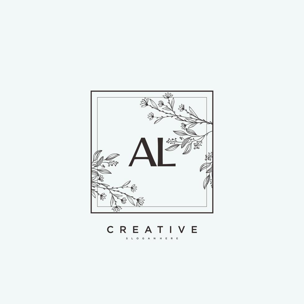 art du logo initial al beauty vector, logo manuscrit de la signature initiale, mariage, mode, bijoux, boutique, floral et botanique avec modèle créatif pour toute entreprise ou entreprise. vecteur