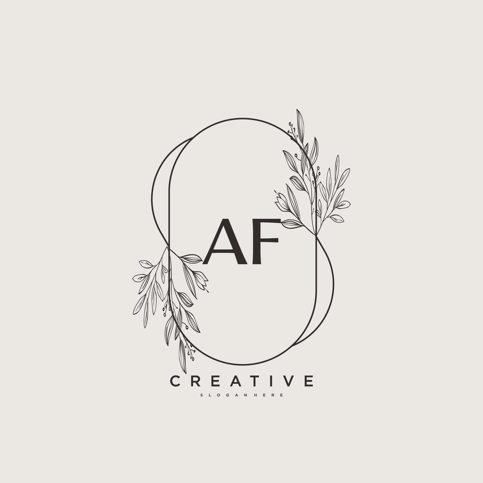 art du logo initial af beauty vector, logo manuscrit de la signature initiale, mariage, mode, bijoux, boutique, floral et botanique avec modèle créatif pour toute entreprise ou entreprise. vecteur