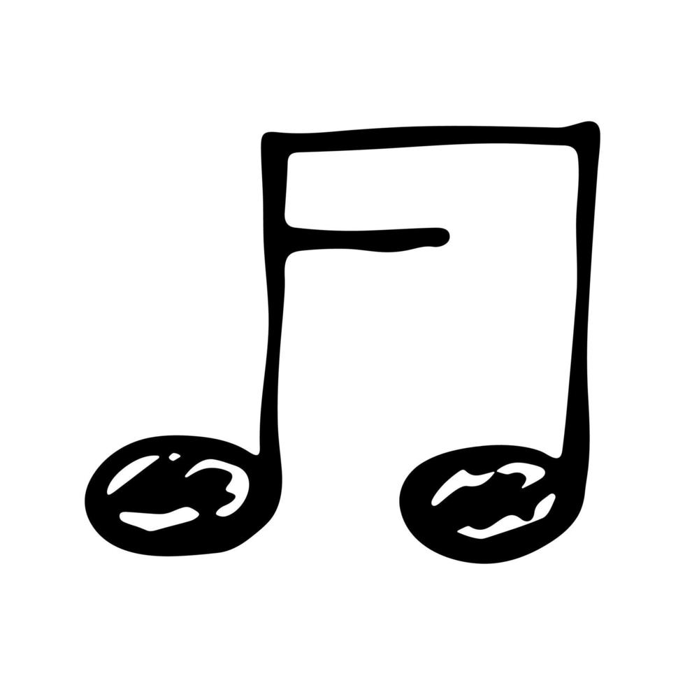 doodle de note de musique. symbole musical dessiné à la main. élément unique pour l'impression, le web, le design, la décoration, le logo vecteur