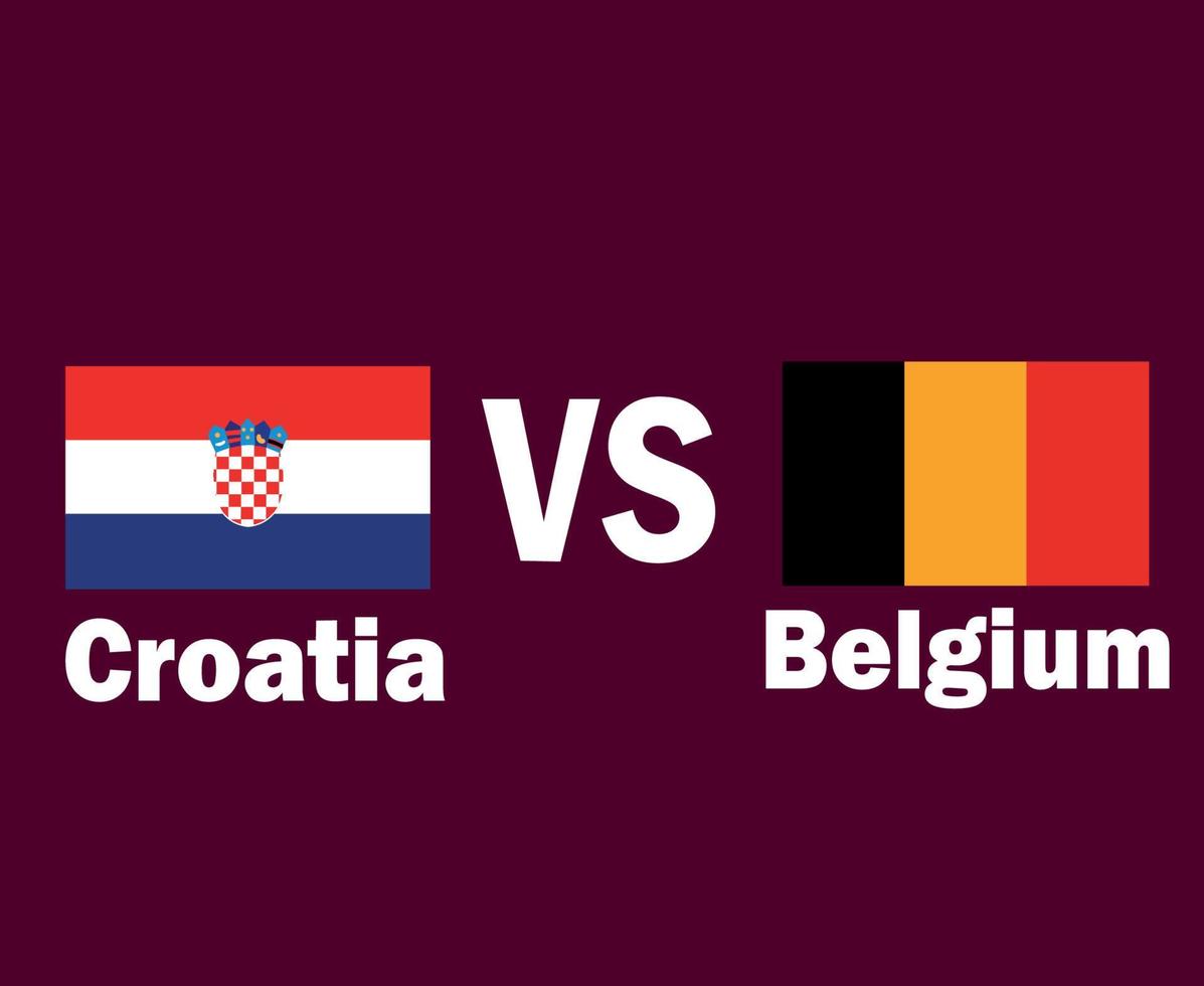 croatie et belgique drapeau emblème avec noms symbole conception europe football final vecteur pays européens équipes de football illustration