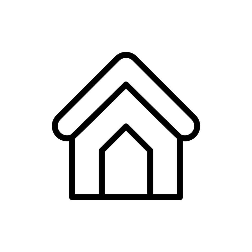 icône de contour de maison. symbole de l'appartement. conception d'icônes de résidence adaptée aux besoins des applications mobiles, des sites Web et des concepteurs. illustration vectorielle isolée sur fond blanc vecteur