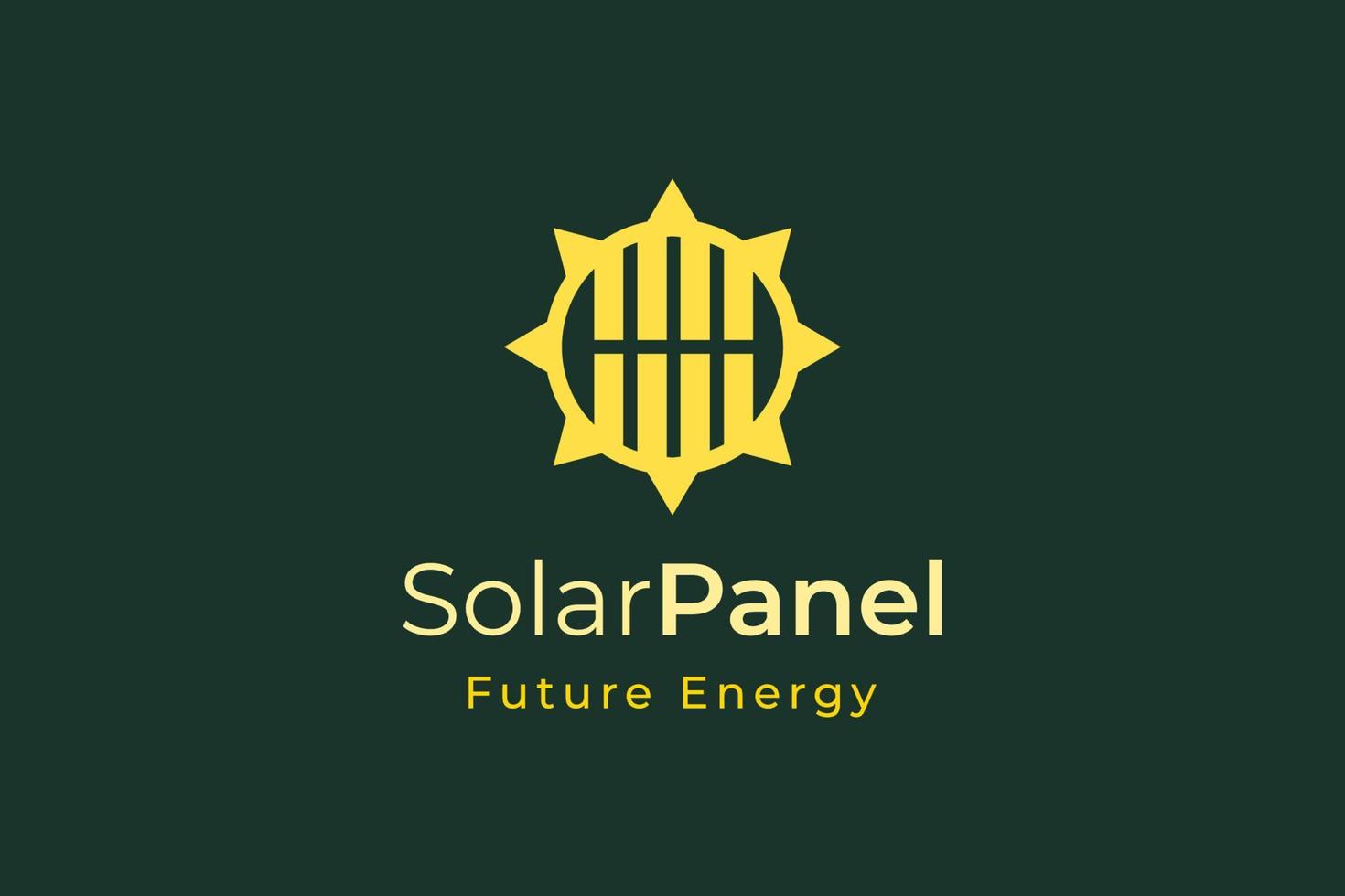 logo d'énergie de panneau solaire avec une forme simple et moderne pour une entreprise de fabrication et d'installation d'électricité vecteur