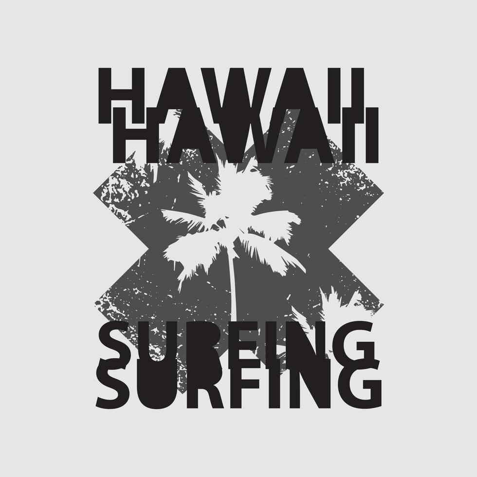 typographie illustration hawaï. parfait pour la conception de t-shirt vecteur